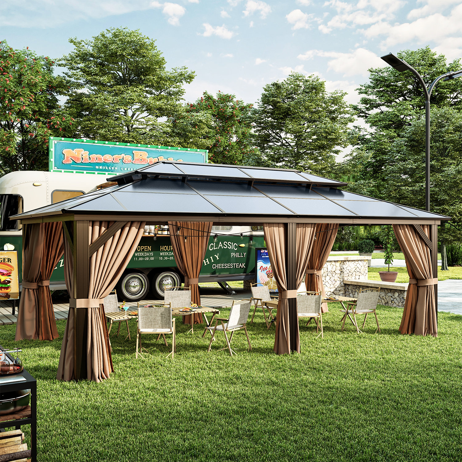 JolyDale 20 Ft. W x 12 Ft. D Metal Patio Gazebo & Reviews | Wayfair